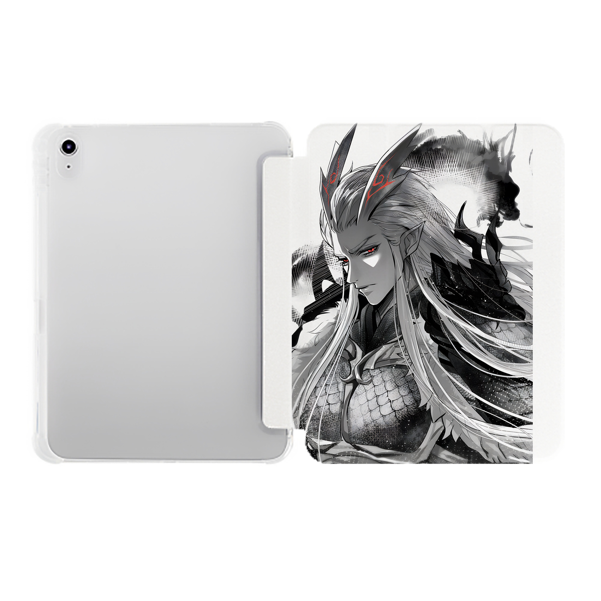 （画像用） Ne Zha 2 ナタ 魔童の大暴れ IPad ケース ペン収納付き 三つ折りスタンド PUレザー×シリコン 対応機種9.5/10.5/10.9インチ